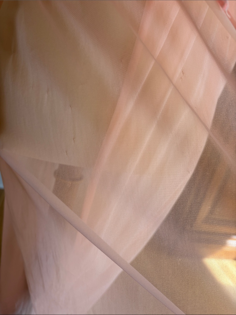 Vintage 70s Pink Sheer Peignoir Robe / Maxi Dress — Medium - Picture 5 of 9